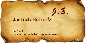 Janisch Bulcsú névjegykártya